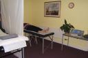 Relaxing: Corinna stretching out at the new Uxbridge Community Acupuncture centre