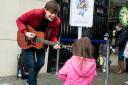 James Smith draws a young admirer in Uxbridge on Saturday