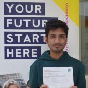 Rumail Azhar (pictured) and Maryam Mahmood are both going to Cambridge University thanks to their top A Level results at Uxbridge College