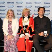 Awards night: winners with Hillingdon Mayor Cllr Becky Haggar