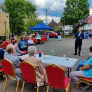 Jubilee gathering: visitors are welcomed by council leader Ian Edwards