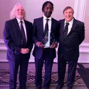 Saving specialists: Phil Payton, Emmanuel Bature and Martin Speechley of the  Sustainability Team with their award.