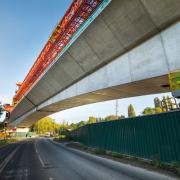 Soaring sight: here's where the viaduct crosses the A412 Denham Way