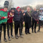 Smiles all round: (from left) Tate Kitson, Chay Young, Flynn Sanders, Dylan Seaman, Patrick Devine, Cllr Coleen Sullivan, Anne Hayward, Cody Coker, Johnny Jackson