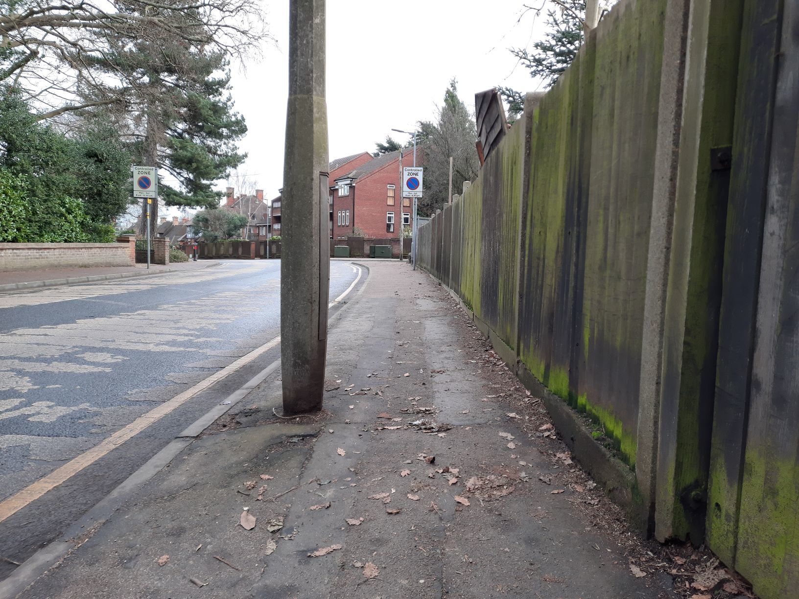 Residents and councillors were worried about the new access point. This is the view that would have been met by people leaving the proposed development