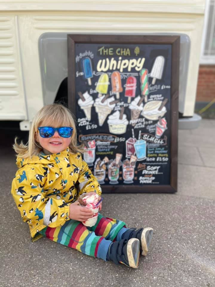 Enjoying our first ice cream of the year at the new Cha Whippy. Picture: Demelza Slaney