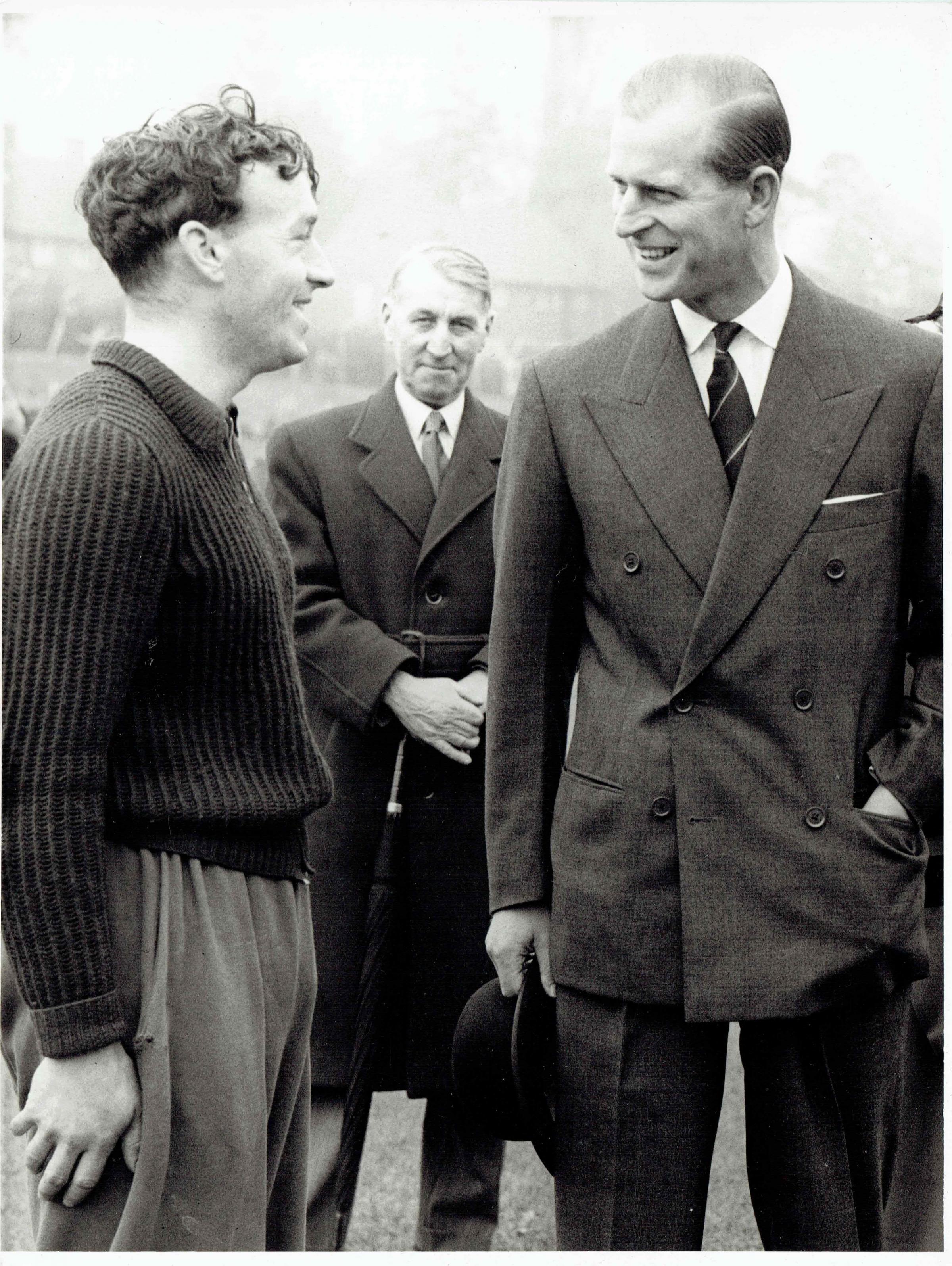 The Duke talking to Peter Osborn at Woodside Playing Fields Credit: Watford Museum