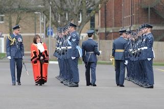The parade was inspected by Air Vice Marshall Hillier and the mayor of Hillingdon, councillor Shirley Harper-O'Neill