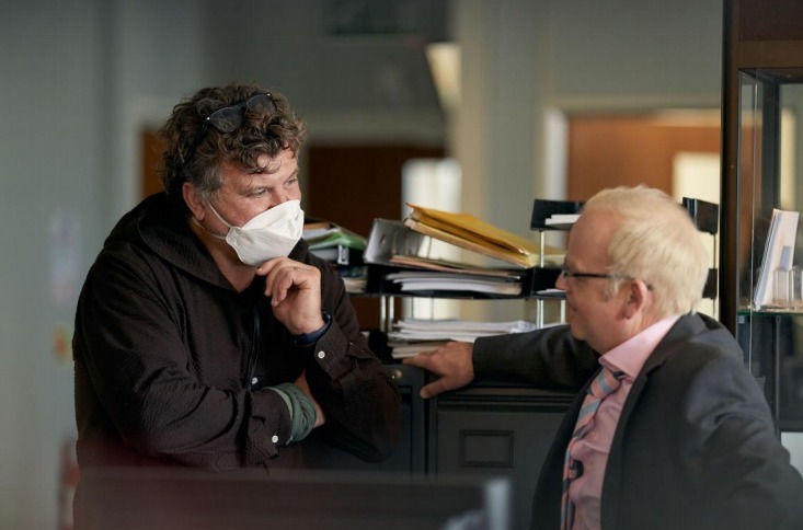 Director Sam Miller with actor Toby Jones (Photo: BBC)