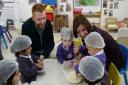 Nursery visit: Danny Beales and Bridget Phillipson meet youngsters at Five Stars Nursery, Ruislip