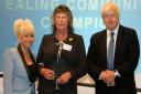Champion effort: Julia with Barbara Windsor and the mayor. Picture by Keith Larby
