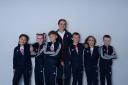 Mallory Franklin alongside the six Mini Mascots selected to represent Team GB