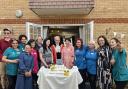 Here's to many more: the mayor with staff at Ryefield Court