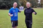 Cllr Mark Jones, pictured with Alan Lewis, is running to raise money for Motor Neurone Disease (Pic: Oswestry TC)