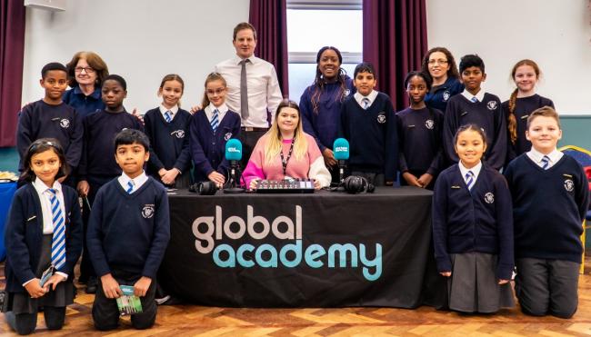 Linking up: Botwell pupils learned about creative media from visiting Global Academy. Picture by Thomas Horne, Global student