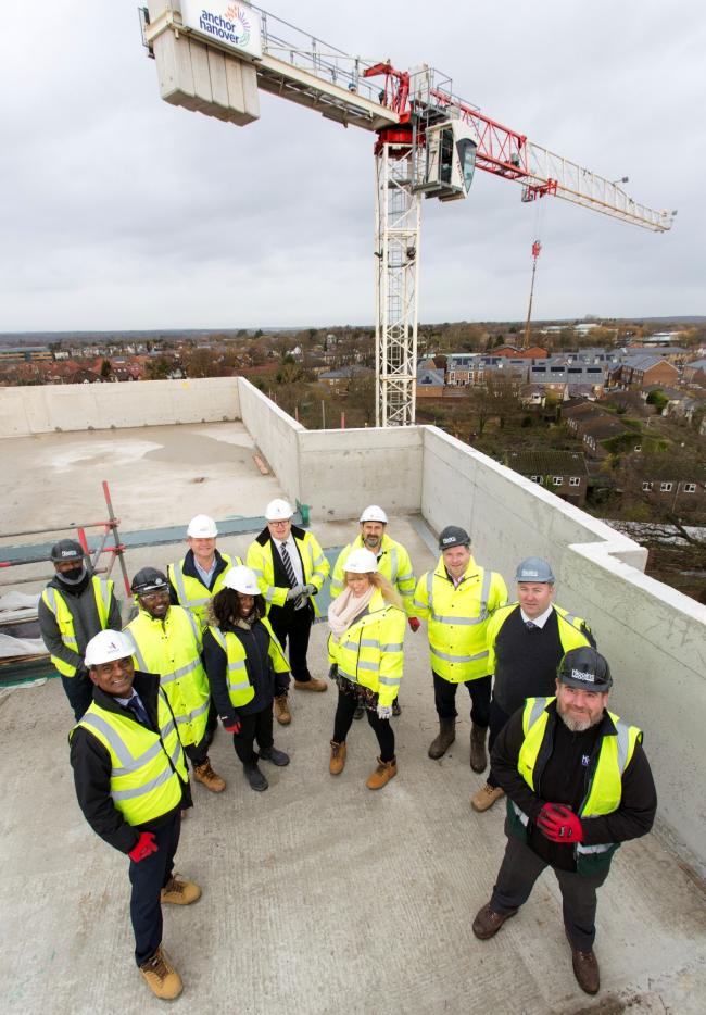 Top that! Work on the St Andrews site in Uxbridge has reached its highest point