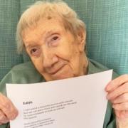 Poetic licence: Edith Pratt with a poem for the Parkfield Portrait