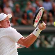 Former British number one Kyle Edmund at Wimbledon in 2019, he’s back for 2022 in the mixed doubles only (Reuters via Beat Media Group subscription)