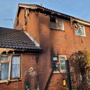 Charred: the Wendover Close home after the fire