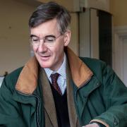 Rees-Mogg, 54, visited the Winterfield Stadium with his sons