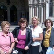 Members of NoTRAG outside the High Court following the judge's decision.