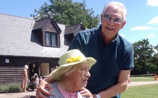 Happy days: Derek and Gillian on a trip away from Gillian's care home